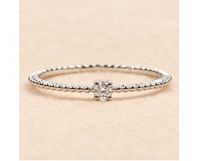 Диамантен Деликатен Пръстен 18К Бяло Злато   Bloom Jewellery